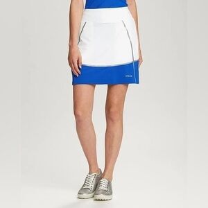 New Annika Cutter & Buck Skort Drytec Upf 50 Pull On Golf Skirt White Blue Med